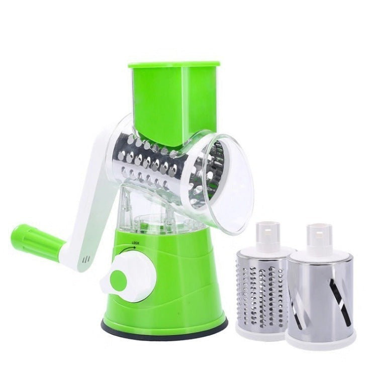 High-speed grater and slicer with suction cup base