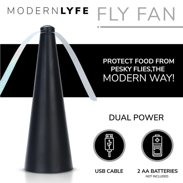 Black Fly Fan - Keep flies away from food at parties and restaurants
