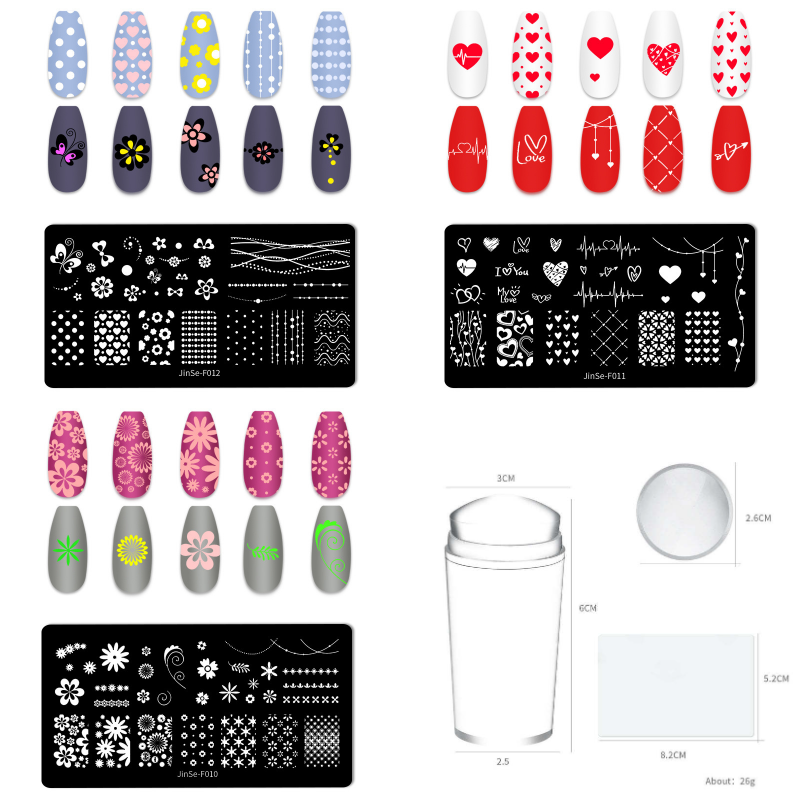 Nail Art Printing Tools + Silicone Stamps