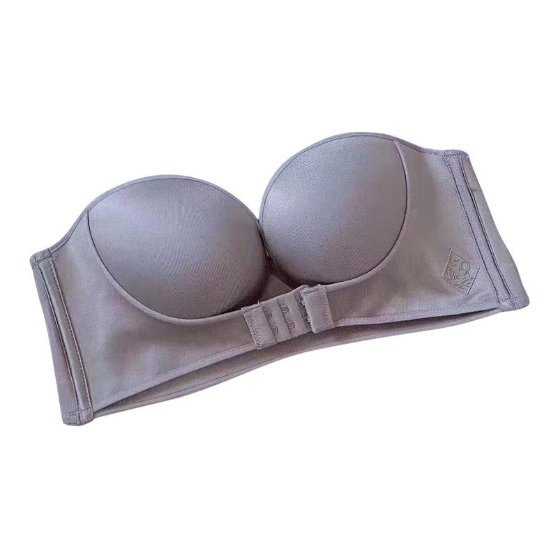 Strapless bra with front buckle