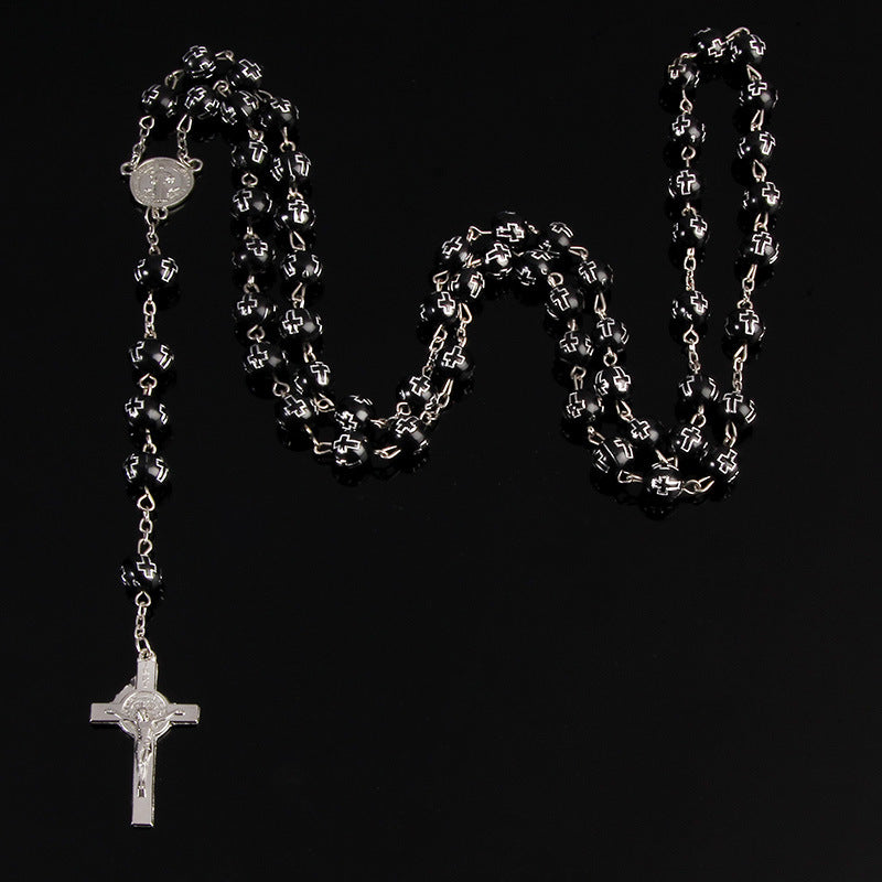 Crucifixion Bead Necklace 8mm