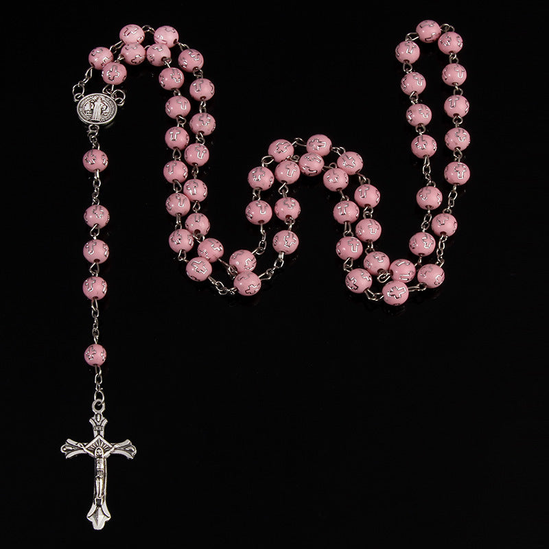 Crucifixion Bead Necklace 8mm