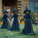 🔥HOT SALE 👻Happy Halloween👻Lighted Halloween Triplets Witch Decoration Set